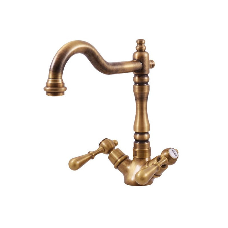 Dřezová baterie RAV SLEZÁK Morava s otočným ramínkem stará mosaz MK420.5/8SM