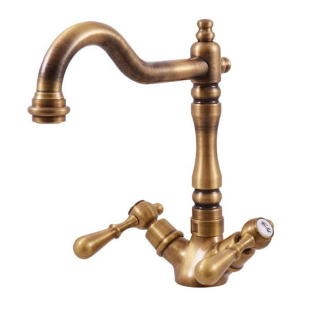 Dřezová baterie RAV SLEZÁK Morava s otočným ramínkem stará mosaz MK420.5/8SM