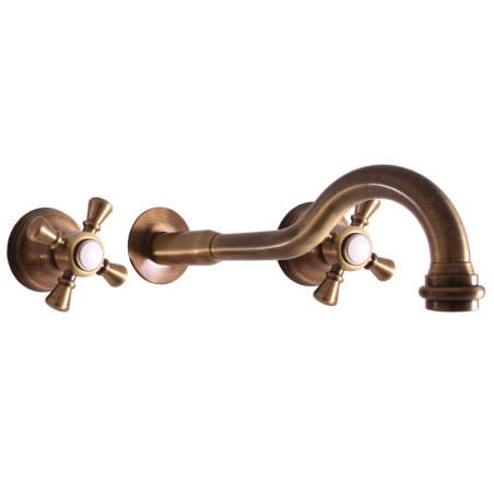 Umyvadlová baterie RAV SLEZÁK Morava včetně podomítkového tělesa stará mosaz MK331SM