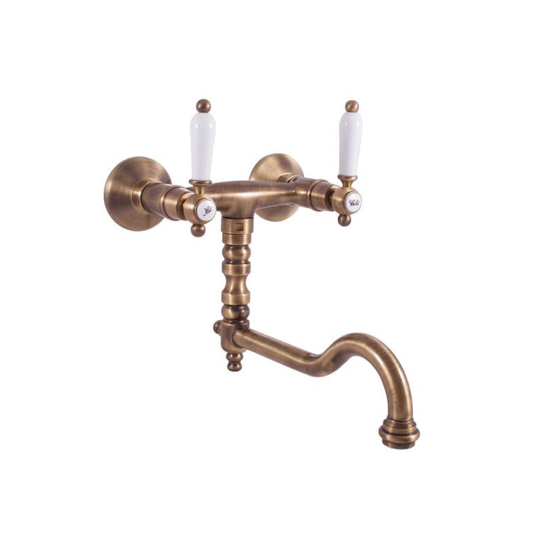 Dřezová baterie RAV SLEZÁK Morava s otočným ramínkem 150 mm stará mosaz MK501.5/29SM
