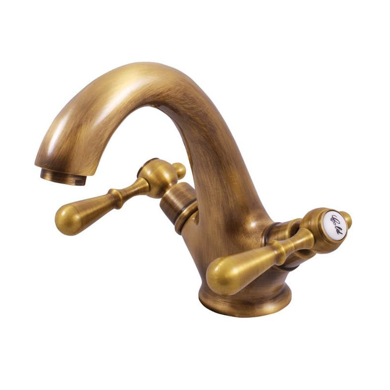 Umyvadlová baterie RAV SLEZÁK Morava s clic-clacem stará mosaz MK429.5SM