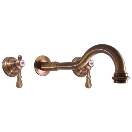 Umyvadlová baterie RAV SLEZÁK Morava včetně podomítkového tělesa stará mosaz MK431SM