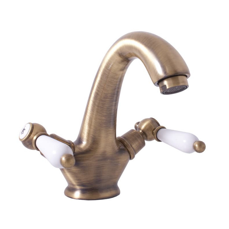 Umyvadlová baterie RAV SLEZÁK Morava bez výpusti stará mosaz MK528.5SM