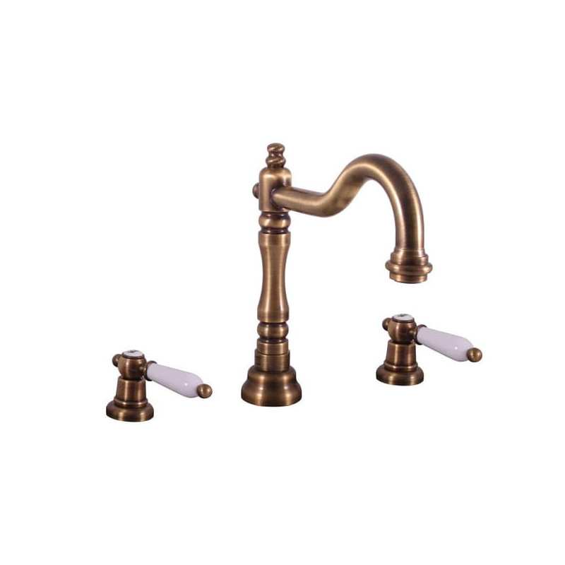 Umyvadlová baterie RAV SLEZÁK Morava s clic-clacem stará mosaz MK532.5SM