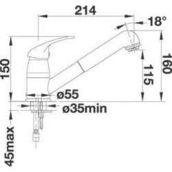 Dřezová baterie Blanco Daras - S s vytahovací sprškou kávová 517740