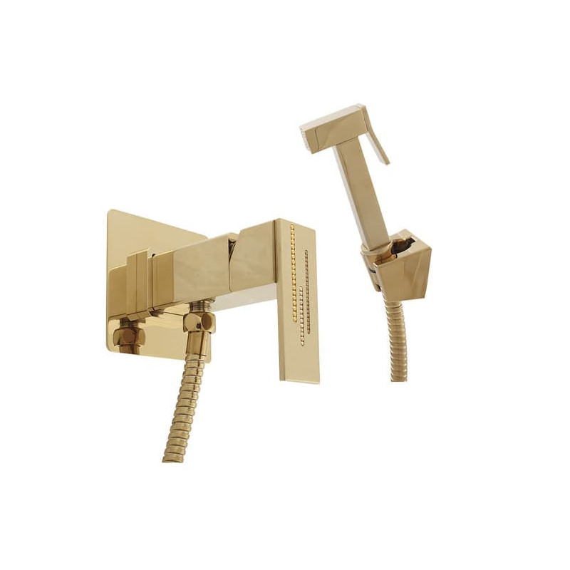 Bidetová baterie RAV SLEZÁK s bidetovou sprškou zlatá ROYAL1047Z