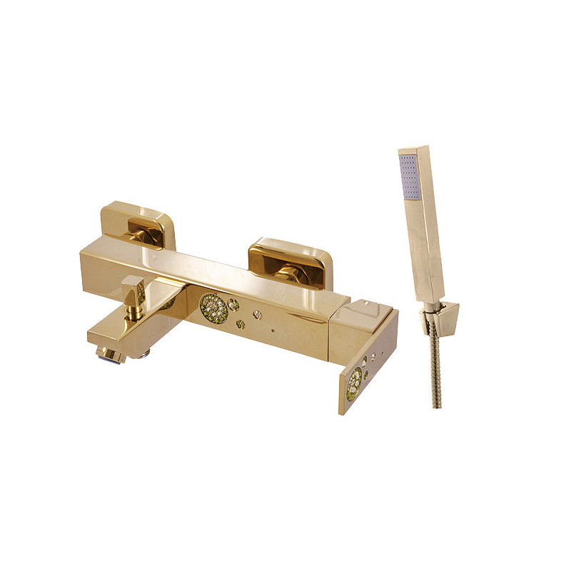 Vanová baterie RAV SLEZÁK se sprchovým setem 150 mm zlatá ROYAL1054.5/1Z