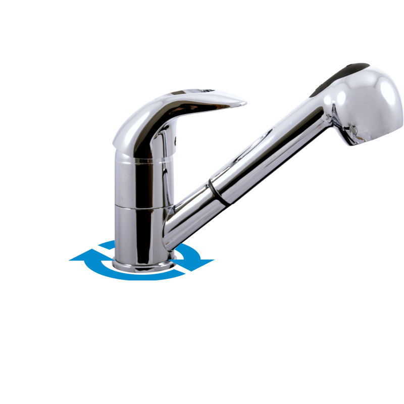 Dřezová baterie RAV SLEZÁK s vytahovací sprškou chrom V110.5