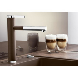 Dřezová baterie Blanco Linee - S s vytahovací sprškou tartufo/chrom 518446