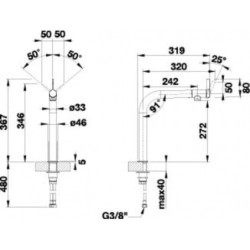 Dřezová baterie Blanco VONDA s otočným raménkem nerez kartáčovaná 518435