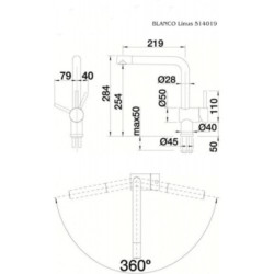 Dřezová baterie Blanco Linus s otočným raménkem šedá skála 518814