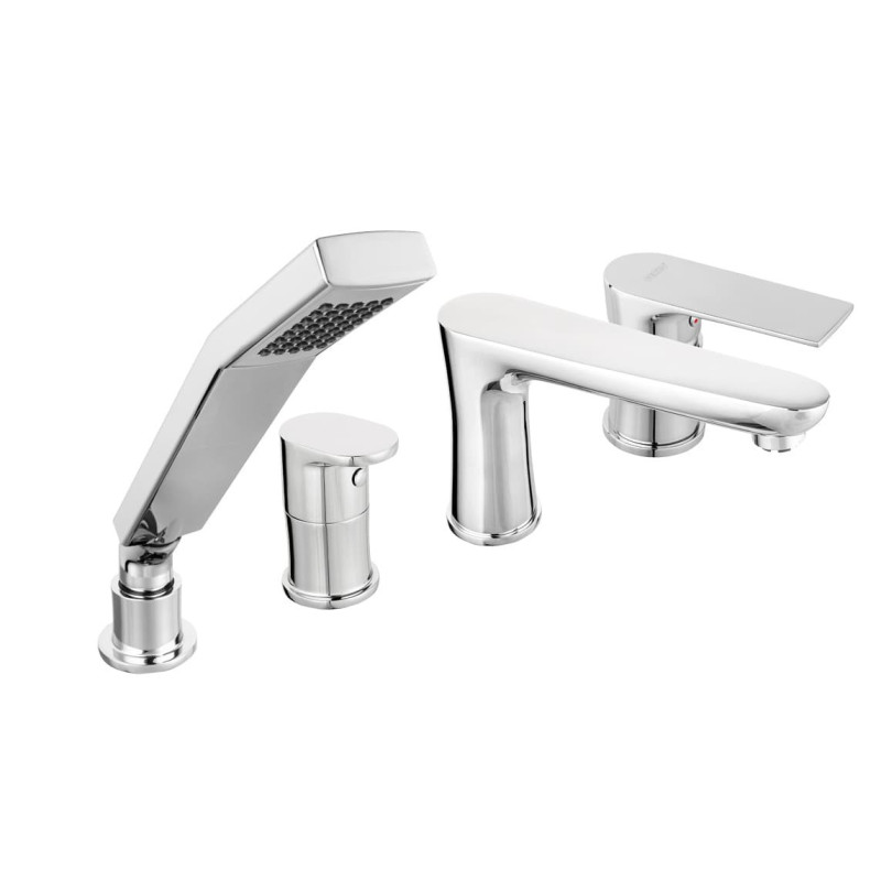 Vanová baterie Novaservis Algeo Square se sprchovým setem chrom BAQ11A