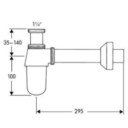 Sifon Hansgrohe 1 1/4 délka trubky 22 cm CR 52010000