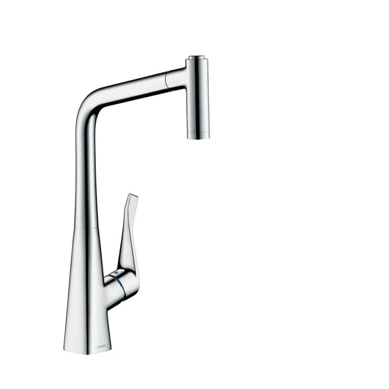 Dřezová baterie Hansgrohe Metris s vytahovací sprškou, 2 proudy chrom 73801000