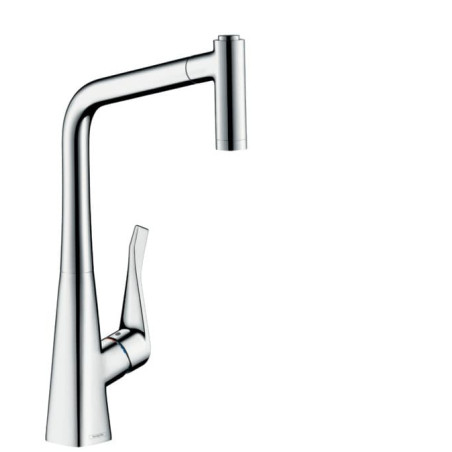 Dřezová baterie Hansgrohe Metris s vytahovací sprškou, 2 proudy chrom 14780000