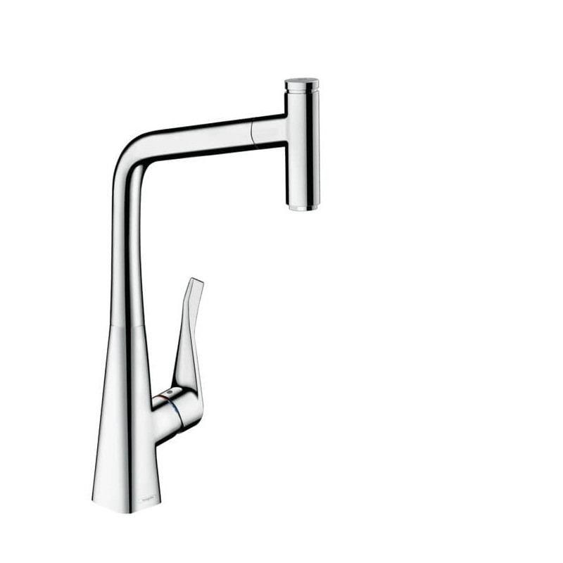 Dřezová baterie Hansgrohe Metris s vytahovací sprškou chrom 14786000