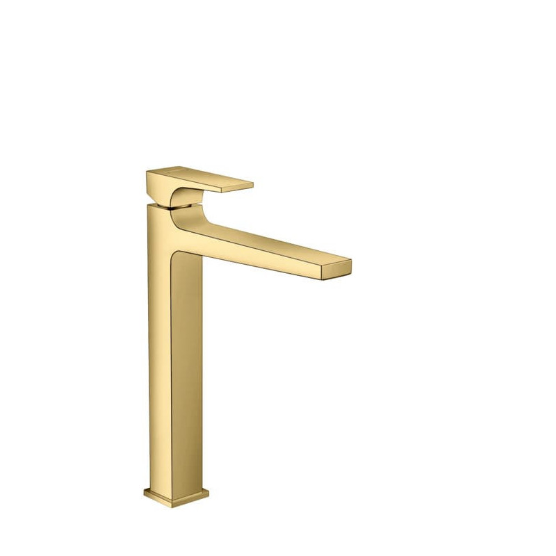 Vysoká umyvadlová baterie Hansgrohe Metropol s clic-clacem leštěný vzhled zlata 32512990