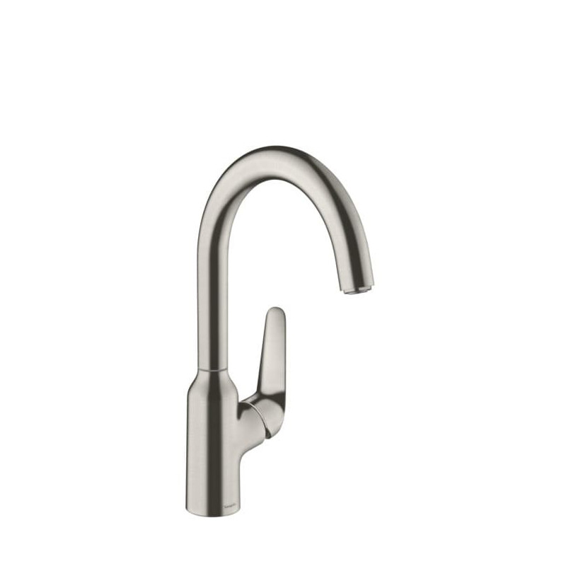 Dřezová baterie Hansgrohe Focus s otočným ramínkem vzhled nerezu 71802800