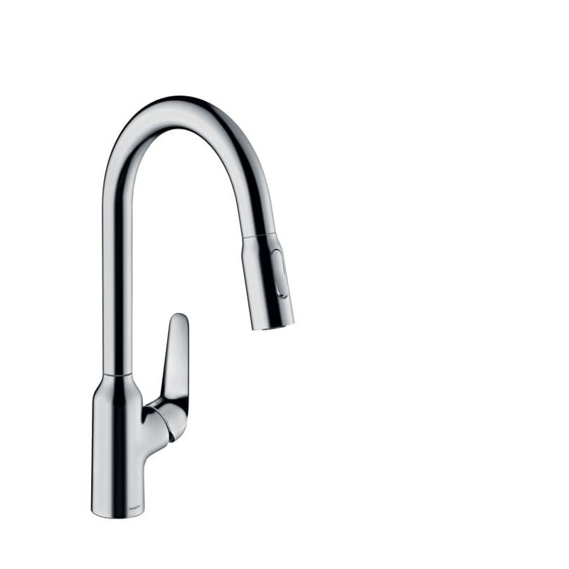 Dřezová baterie Hansgrohe Focus s vytahovací sprškou, 2 proudy chrom 71820000
