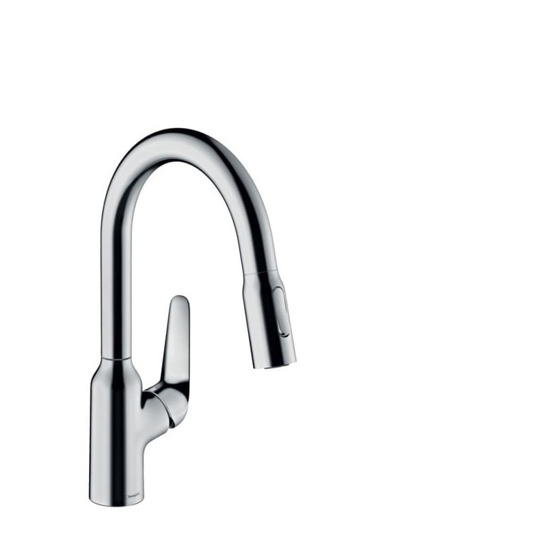 Dřezová baterie Hansgrohe Focus s vytahovací sprškou, 2 proudy chrom 71821000