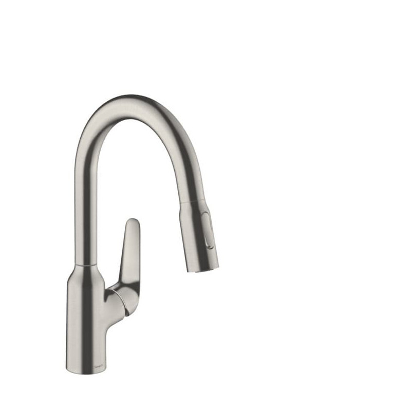 Dřezová baterie Hansgrohe Focus s vytahovací sprškou, 2 proudy vzhled nerezu 71821800
