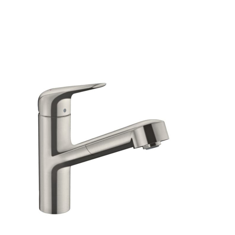 Dřezová baterie Hansgrohe Focus s vytahovací sprškou vzhled nerezu 71829800