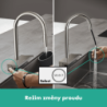 Dřezová baterie Hansgrohe Aquno s vytahovací sprškou, 3 proudy vzhled nerezu 73837800