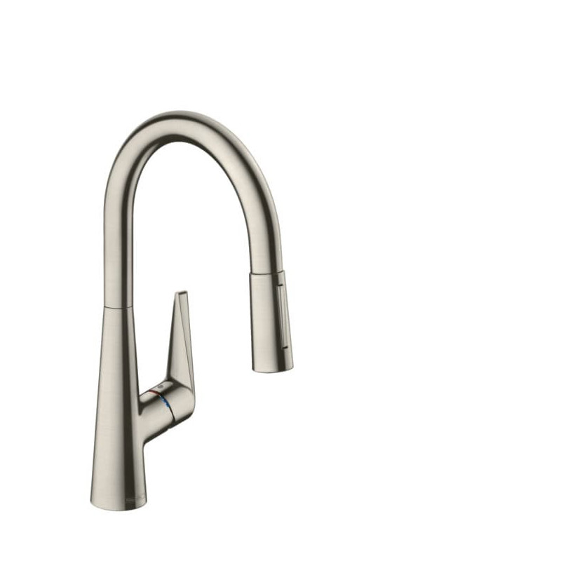 Dřezová baterie Hansgrohe Talis s vytahovací sprškou, 2 proudy vzhled nerezu 73851800