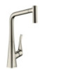 Dřezová baterie Hansgrohe Metris s vytahovací sprškou, 2 proudy vzhled nerezu 73801800
