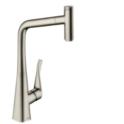 Dřezová baterie Hansgrohe Metris s vytahovací sprškou vzhled nerezu 73803800