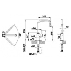 Dřezová baterie Blanco Livia-S s vytahovací sprškou mangan 521290