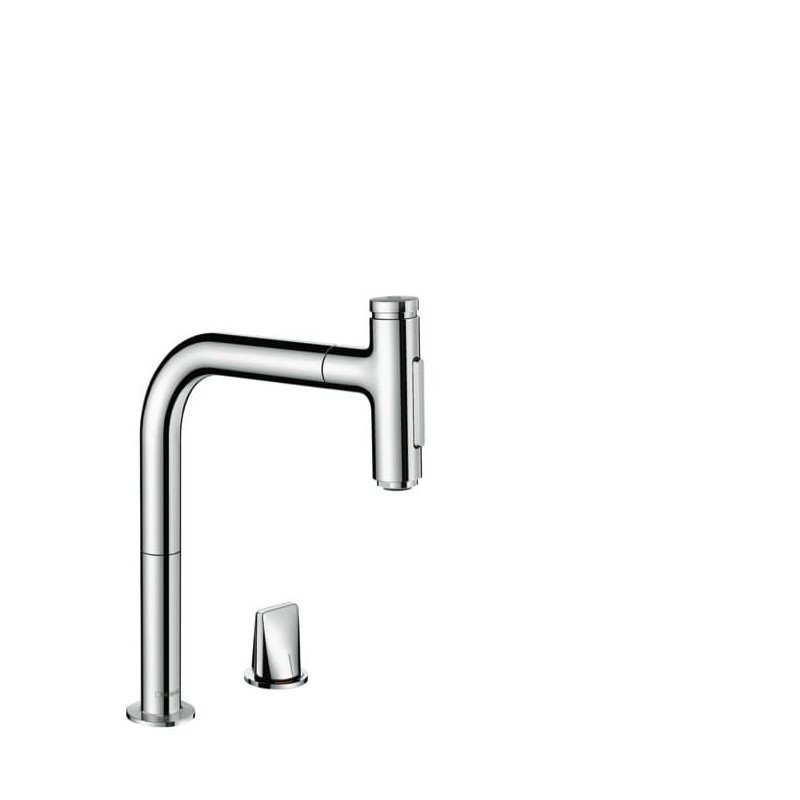 Dřezová baterie Hansgrohe Metris s vytahovací sprškou, 2 proudy chrom 73819000