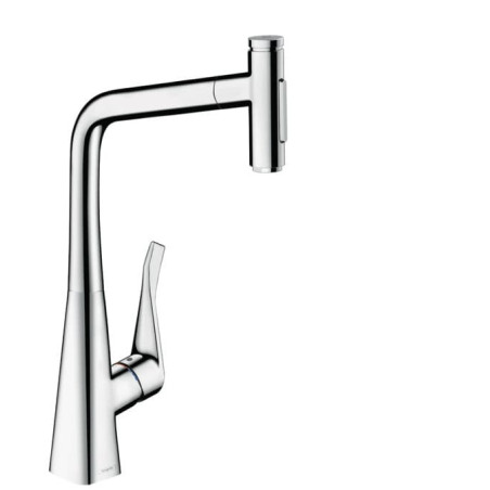 Dřezová baterie Hansgrohe Metris s vytahovací sprškou, 2 proudy chrom 73820000