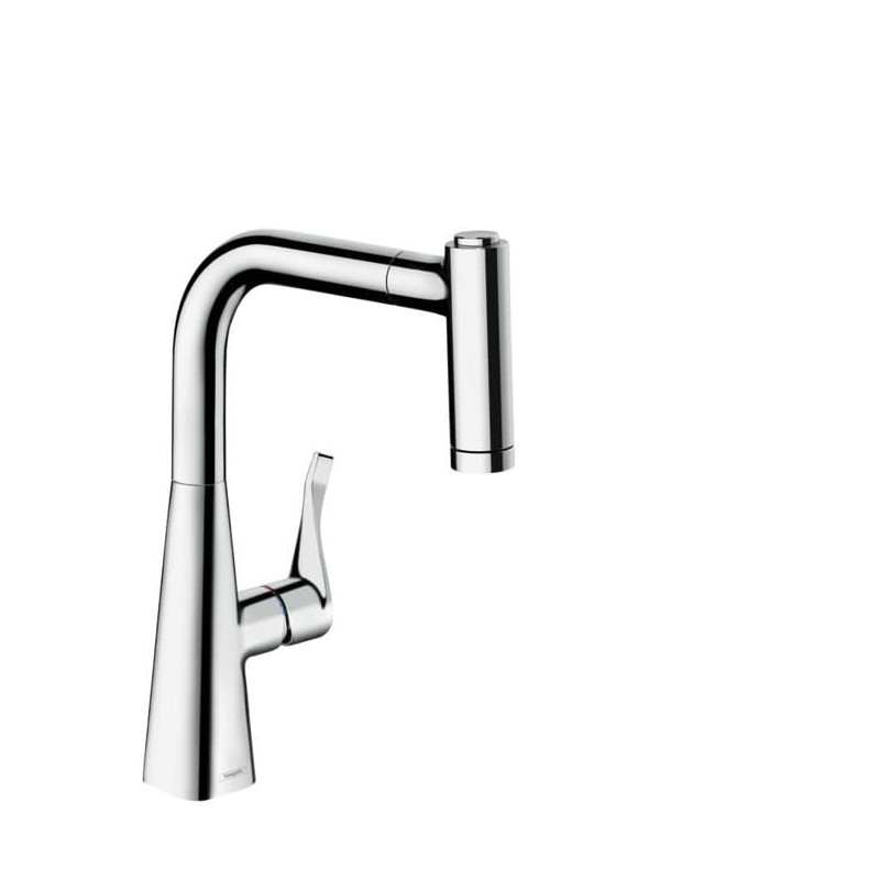 Dřezová baterie Hansgrohe Metris s vytahovací sprškou, 2 proudy chrom 73823000