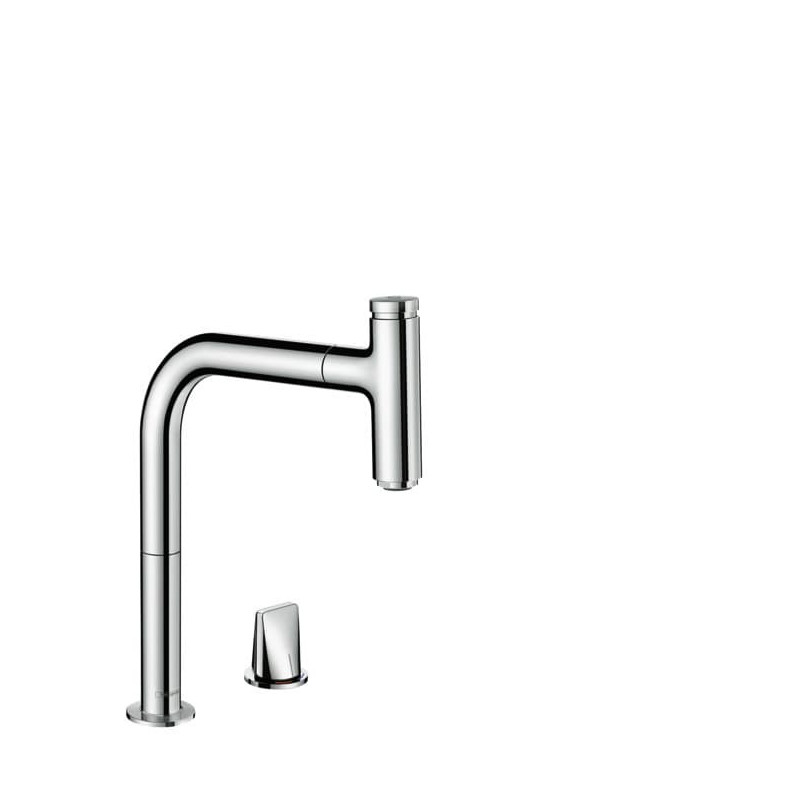 Dřezová baterie Hansgrohe Metris s vytahovací sprškou chrom 73825000