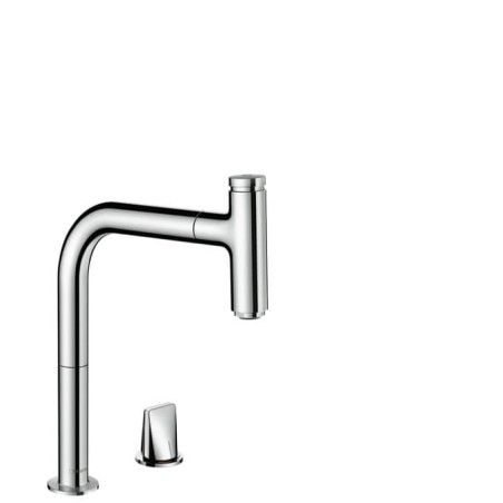 Dřezová baterie Hansgrohe Metris s vytahovací sprškou chrom 73825000