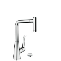 Dřezová baterie Hansgrohe Metris s vytahovací sprškou, 2 proudy chrom 73827000