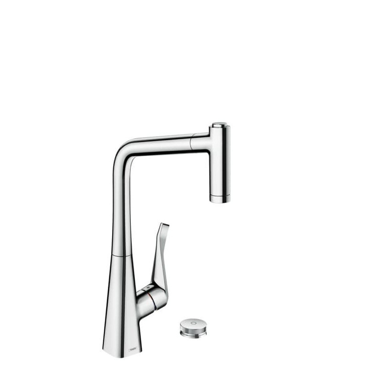 Dřezová baterie Hansgrohe Metris s vytahovací sprškou, 2 proudy chrom 73827000
