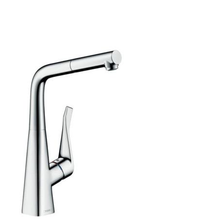 Dřezová baterie Hansgrohe Metris s vytahovací sprškou chrom 73828000