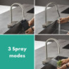 Dřezová baterie Hansgrohe Aquno s vytahovací sprškou, 3 proudy vzhled nerezu 73831800