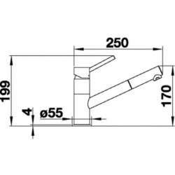 Dřezová baterie Blanco KANO-S chrom HD s vytahovací sprškou chrom 521503