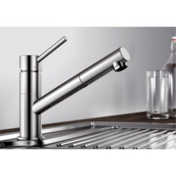 Dřezová baterie Blanco KANO-S chrom HD s vytahovací sprškou chrom 521503