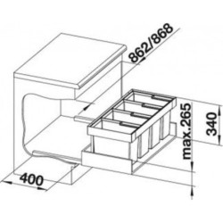 Odpadkový koš Blanco FLEXON II 90/4 4x19 L 521475