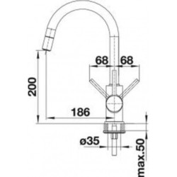 Dřezová baterie Blanco Mida-S s vytahovací sprškou chrom 521454