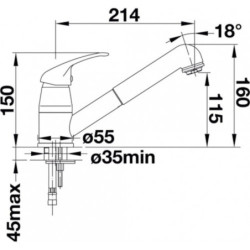 Dřezová baterie Blanco Daras-S-F s vytahovací sprškou chrom 521752