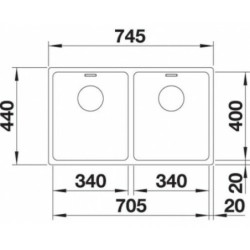 Dřez Blanco Andano hedvábný lesk 522983