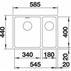 Dřez Blanco Andano hedvábný lesk 522979