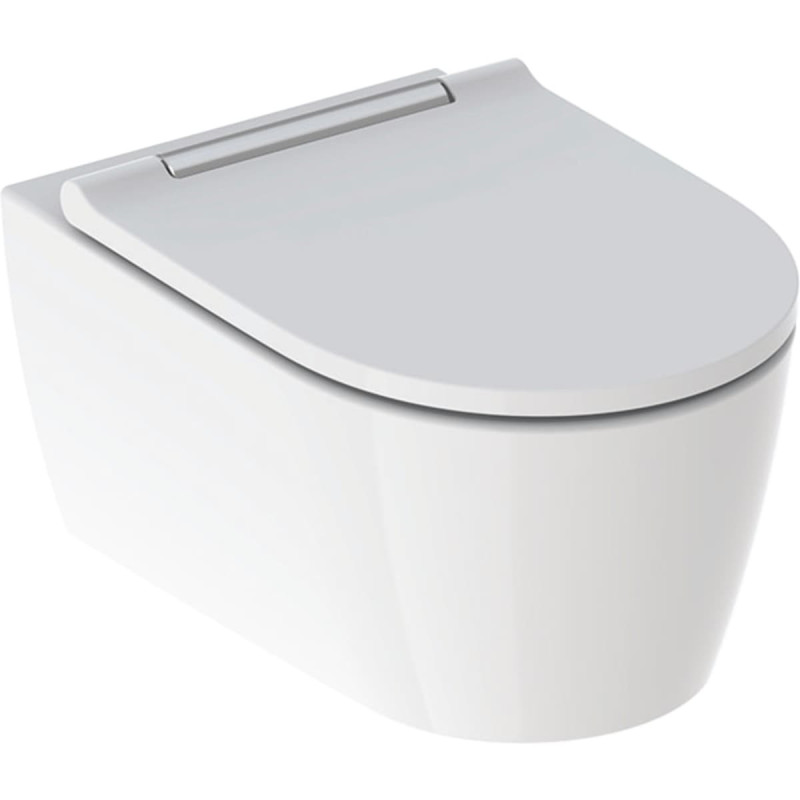 Geberit ONE - Závěsné WC se sedátkem softclose, TurboFlush, KeraTect, bílá/chrom 500.202.01.1