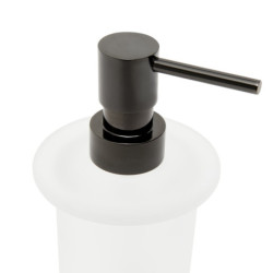 Dávkovač mýdla SAT Simply R PVD PVD gun metal/mléčné sklo SATDSIMRDAVGM