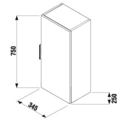 Koupelnová skříňka nízká Jika Cube 34,5x25x75 cm bílá H4537111763001
